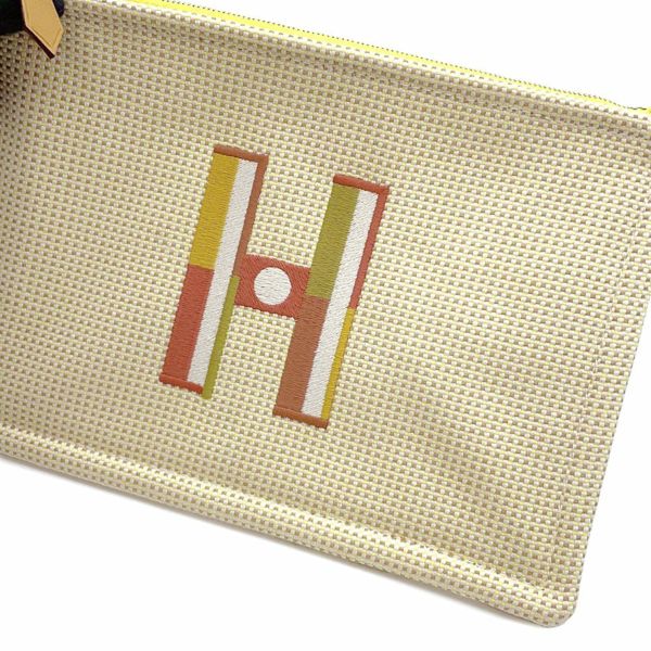 エルメス ポーチ フラットポーチ 刺繍入り フォーブル・コーナー