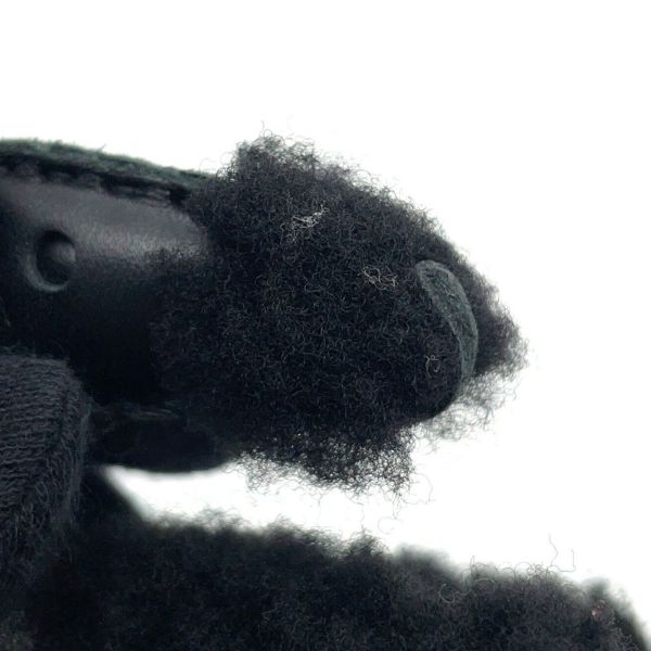 エルメス バッグチャーム バディ パンク ブラック/シルバー金具 ラムスキン/ムートン B刻印 黒