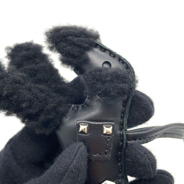 エルメス バッグチャーム バディ パンク ブラック/シルバー金具 ラムスキン/ムートン B刻印 黒