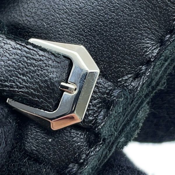 エルメス バッグチャーム バディ パンク ブラック/シルバー金具 ラムスキン/ムートン B刻印 黒