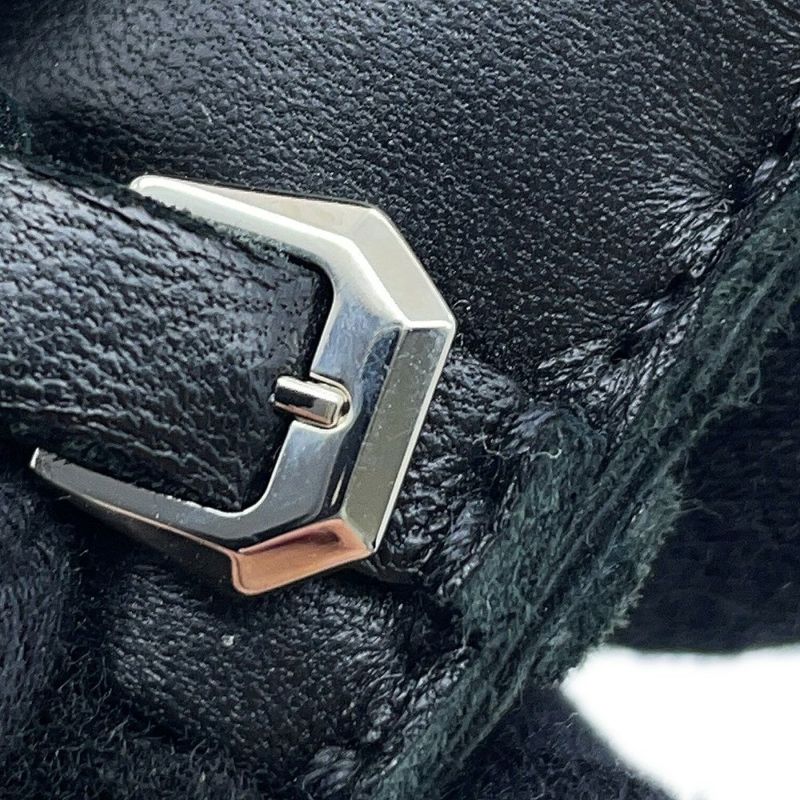 エルメス バッグチャーム バディ パンク ブラック/シルバー金具 ラムスキン/ムートン B刻印 黒