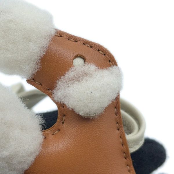 エルメス バッグチャーム バディ ゴールド/クレ ラムスキン/ムートン U刻印 HERMES