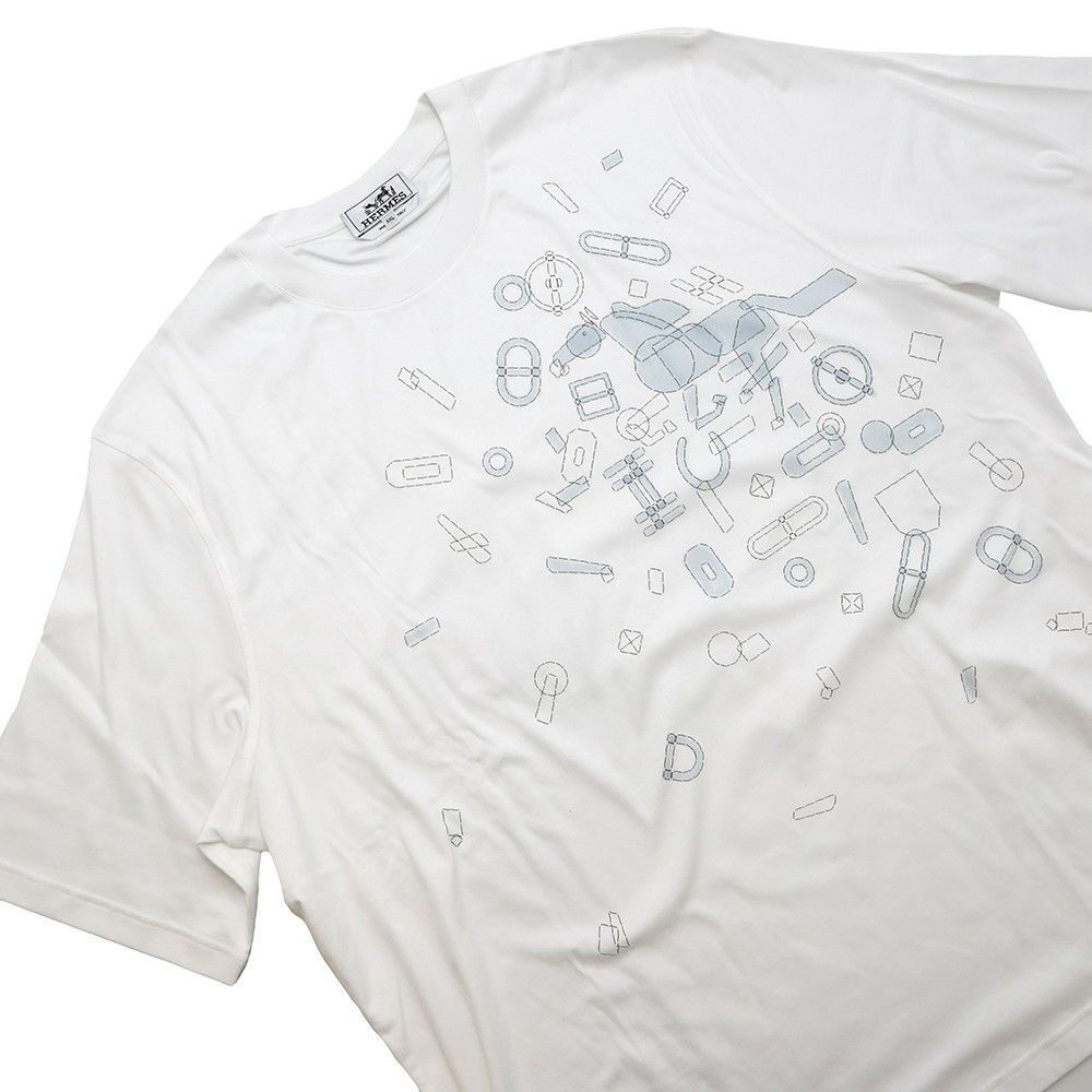 エルメス Tシャツ フラグメント・エクエストレス Fragments Equestres メンズサイズXXL HERMES トップス 白