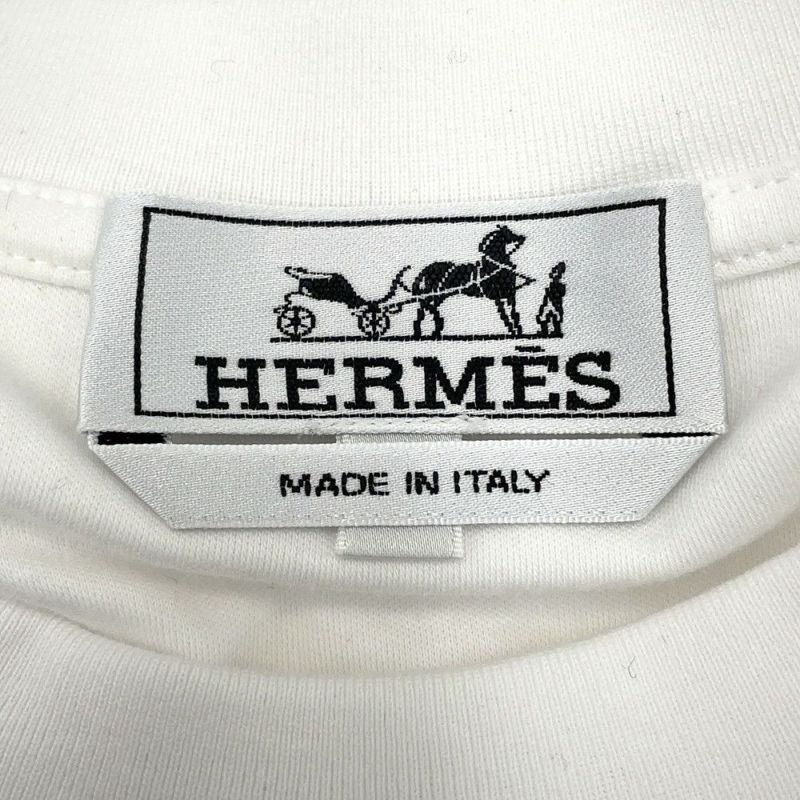 エルメス Tシャツ フラグメント・エクエストレス Fragments Equestres メンズサイズXXL HERMES トップス 白