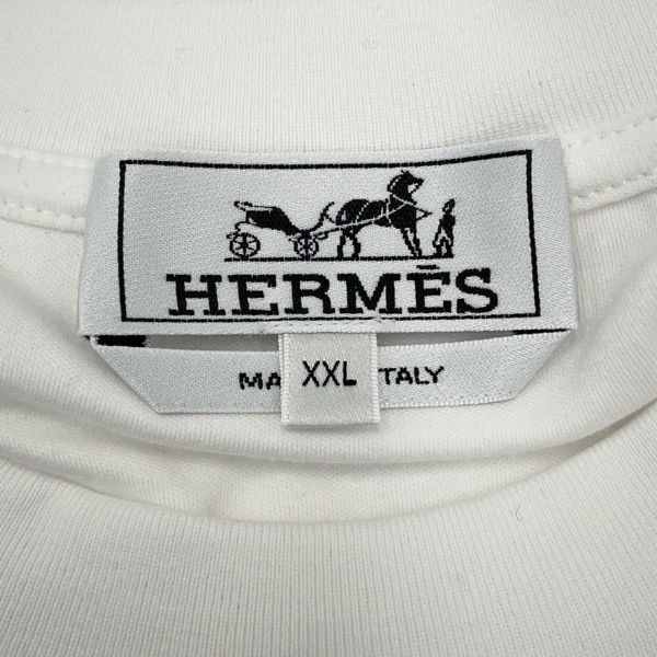 エルメス Tシャツ フラグメント・エクエストレス Fragments Equestres メンズサイズXXL HERMES トップス 白