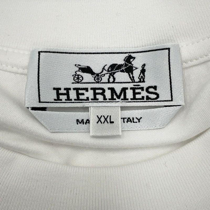 エルメス Tシャツ フラグメント・エクエストレス Fragments Equestres メンズサイズXXL HERMES トップス 白