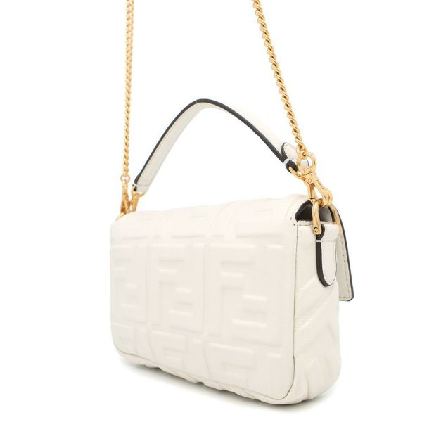 フェンディ ハンドバッグ FFモチーフ バゲット ミニ 8BS017 FENDI 2way 白