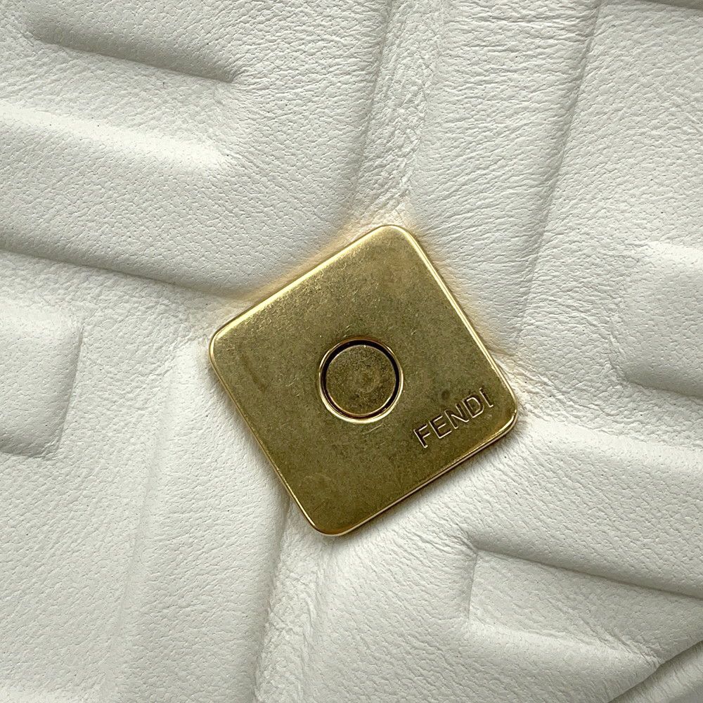 フェンディ ハンドバッグ FFモチーフ バゲット ミニ 8BS017 FENDI 2way 白