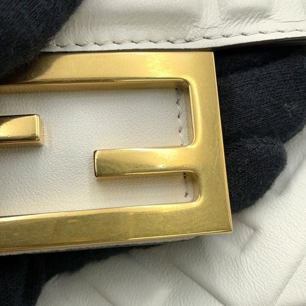 フェンディ ハンドバッグ FFモチーフ バゲット ミニ 8BS017 FENDI 2way 白