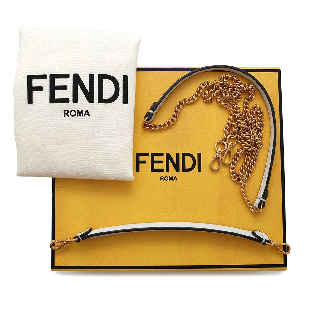 フェンディ ハンドバッグ FFモチーフ バゲット ミニ 8BS017 FENDI 2way 白