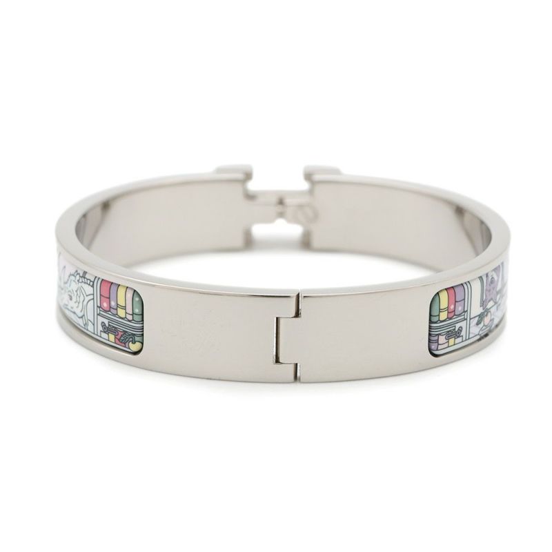 エルメス ブレスレット クリックH 24番地のミステリー サイズPM ジャスミン/シルバー金具 HERMES バングル アクセサリー