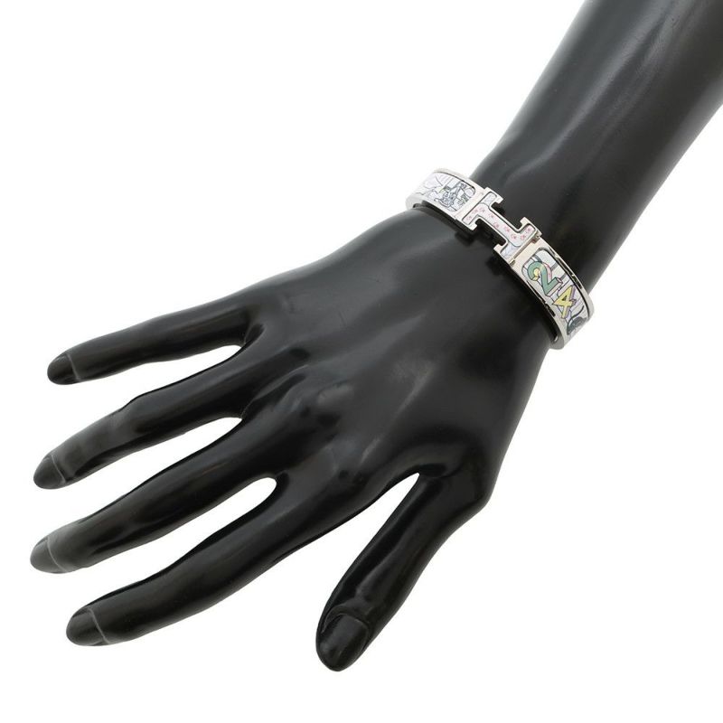 エルメス ブレスレット クリックH 24番地のミステリー サイズPM ジャスミン/シルバー金具 HERMES バングル アクセサリー