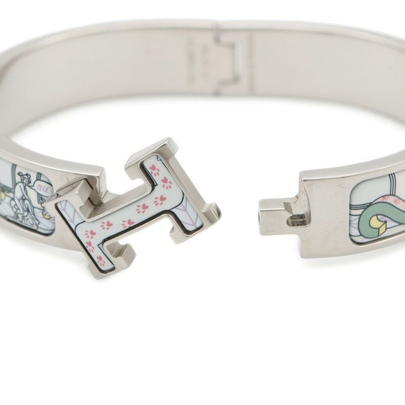 エルメス ブレスレット クリックH 24番地のミステリー サイズPM ジャスミン/シルバー金具 HERMES バングル アクセサリー