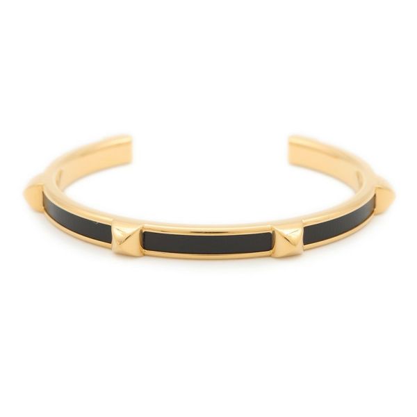 エルメス ブレスレット アテナ サイズT3 ブラック/ゴールド金具 ボックスカーフ HERMES アクセサリー 黒