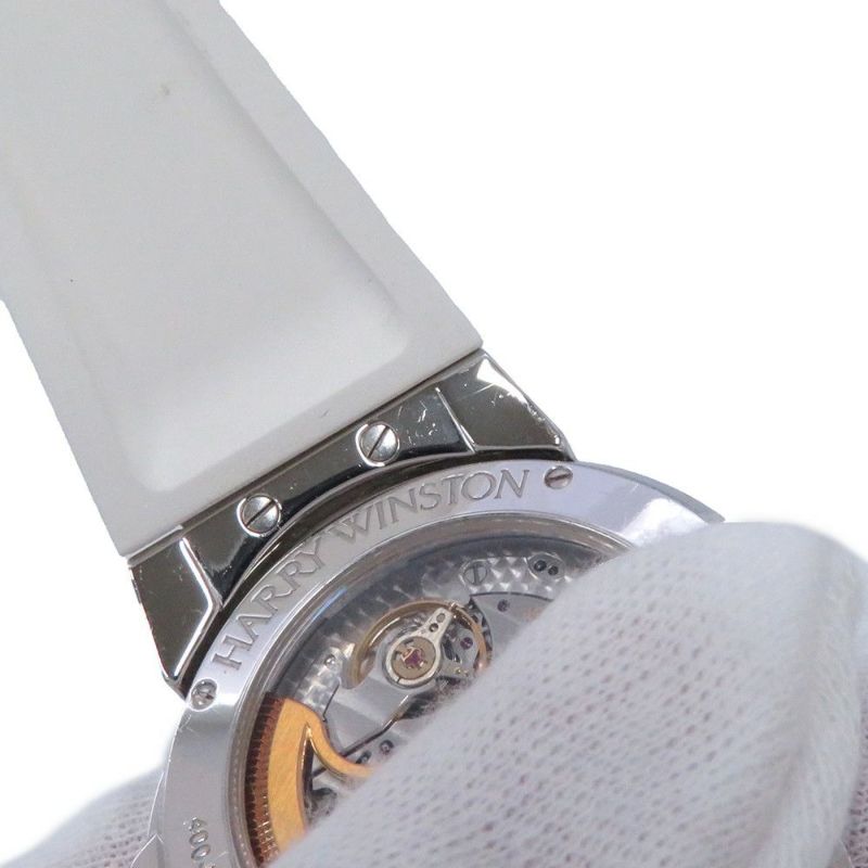 ハリーウィンストン オーシャン バイレトログラード ダイヤベゼル 400UABI36W シルバー文字盤