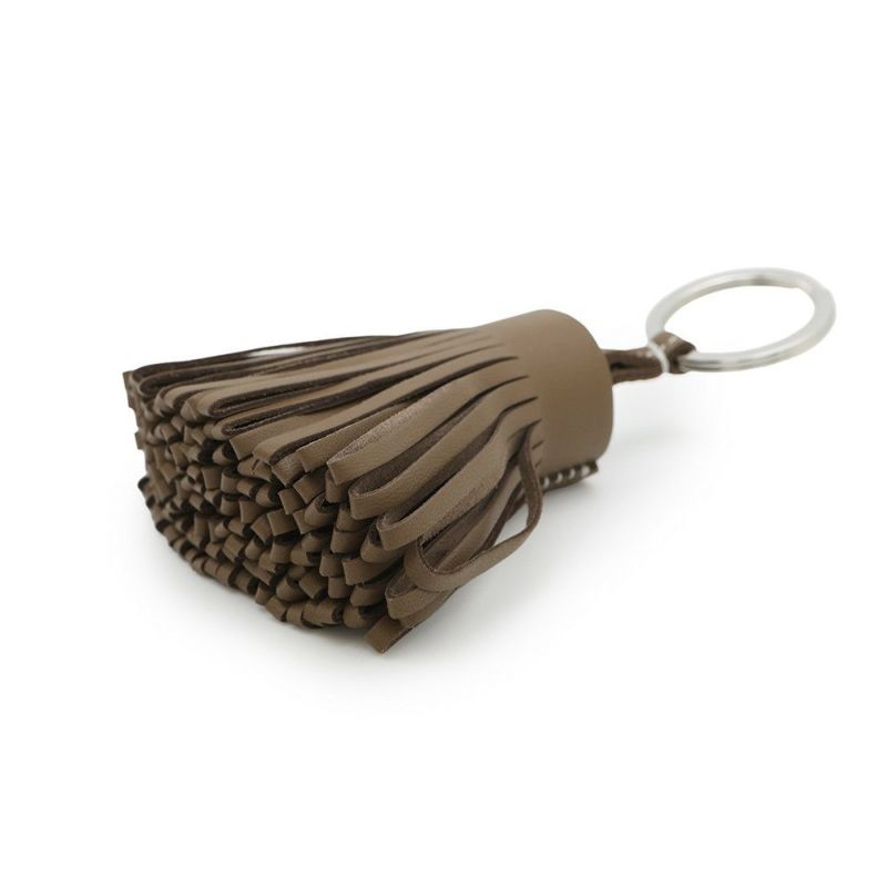 エルメス キーホルダー カルメン エトゥープ/シルバー金具 ラムスキン W刻印