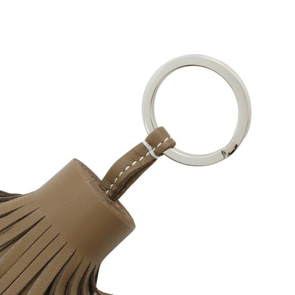 エルメス キーホルダー カルメン エトゥープ/シルバー金具 ラムスキン W刻印