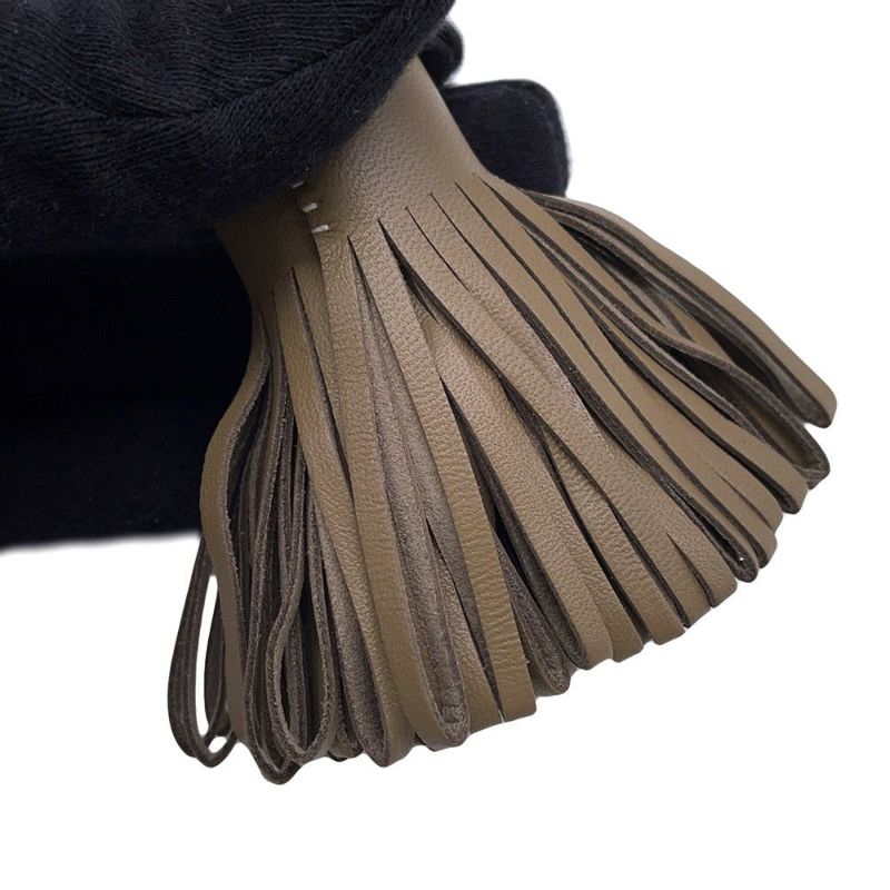 エルメス キーホルダー カルメン エトゥープ/シルバー金具 ラムスキン W刻印