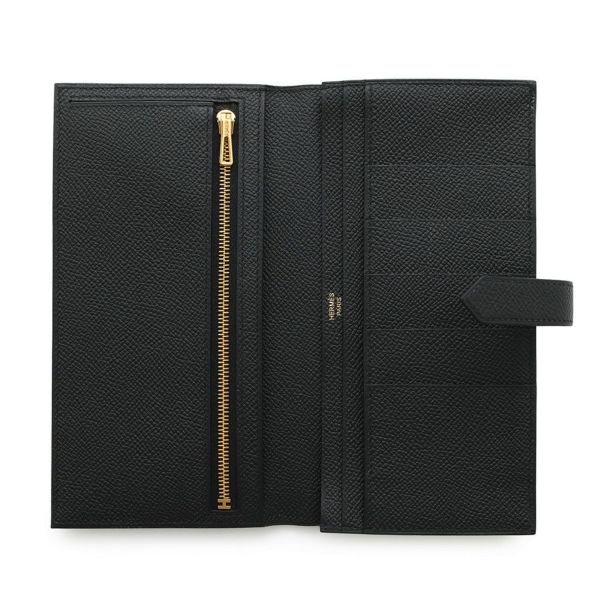 エルメス 長財布 ベアンスフレ ブラック/ゴールド金具 エプソン