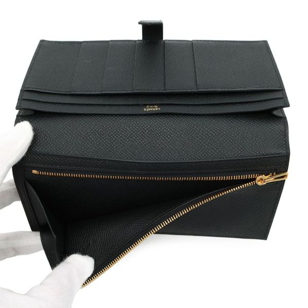エルメス　HERMES ベアンスフレ　長財布　エプソン　ブラック　◻︎A刻印　黒 エルメス 長財布 ベアンスフレ ブラック/モノクローム金具