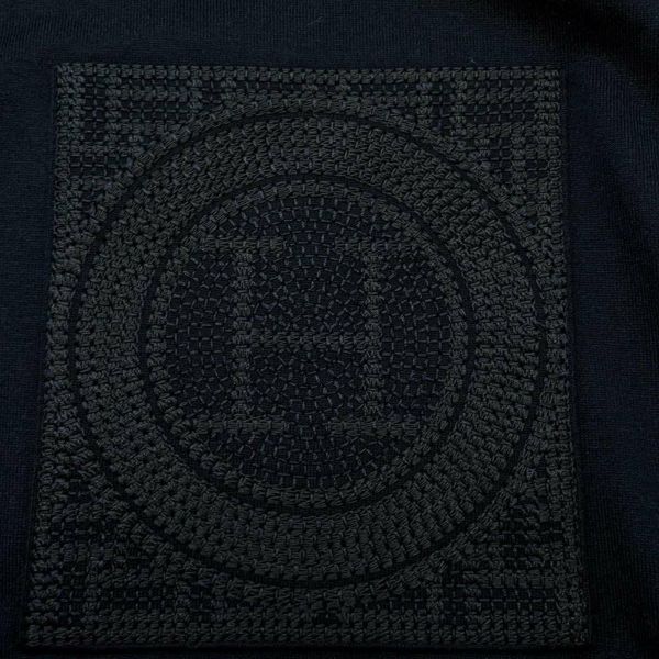 エルメス Ｔシャツ Hロゴ刺繍 コットン レディースサイズ36 HERMES アパレル 黒