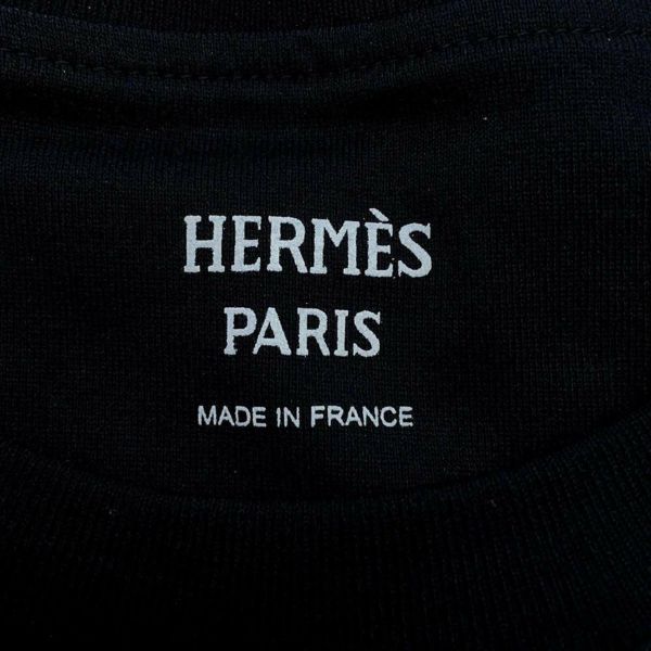 エルメス Ｔシャツ Hロゴ刺繍 コットン レディースサイズ36 HERMES アパレル 黒