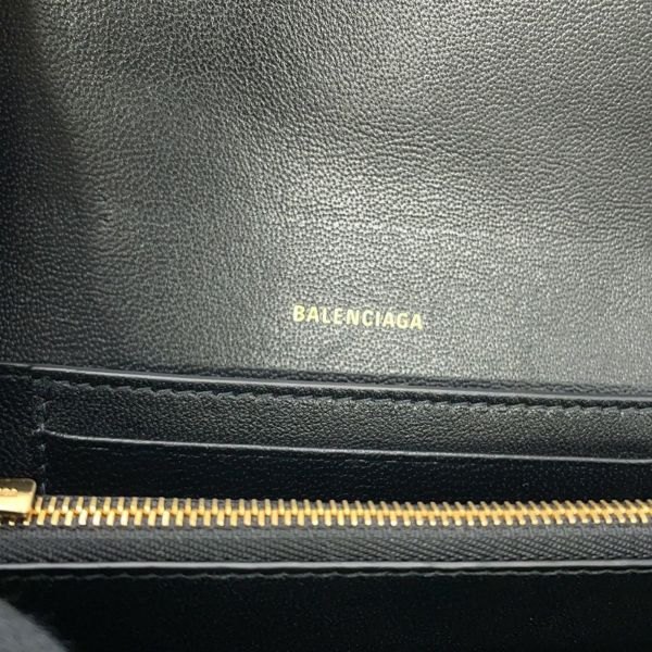 バレンシアガ 二つ折り財布 アワーグラス ミディアム ウォレット レザー 600211 BALENCIAGA 黒