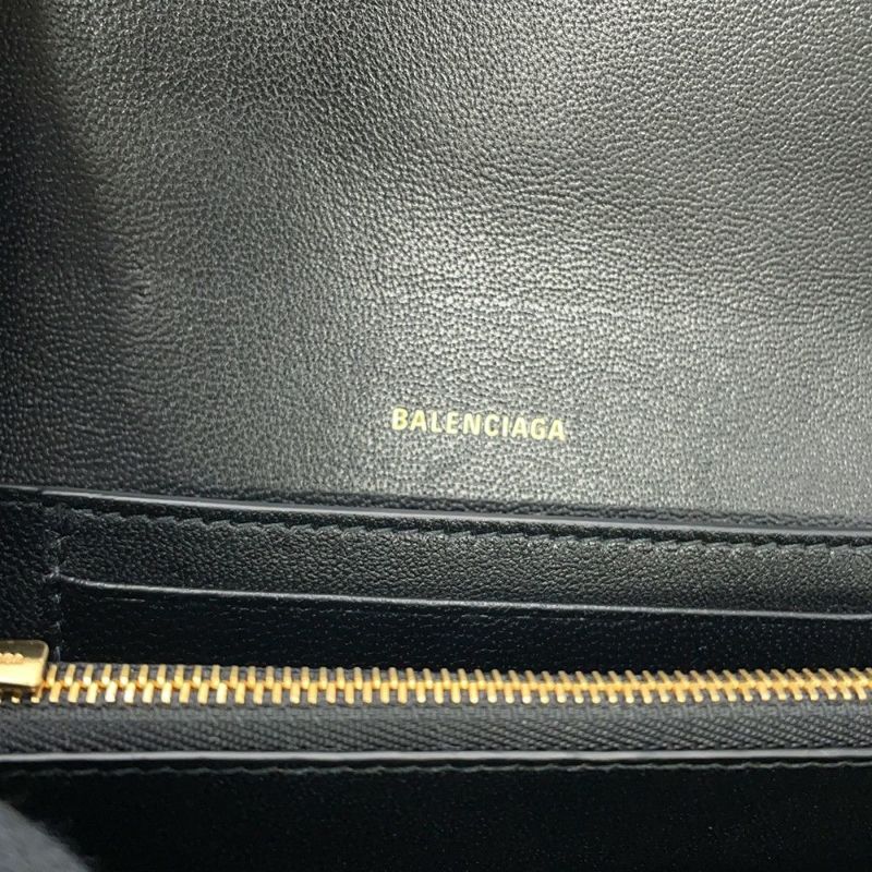 バレンシアガ 二つ折り財布 アワーグラス ミディアム ウォレット レザー 600211 BALENCIAGA 黒
