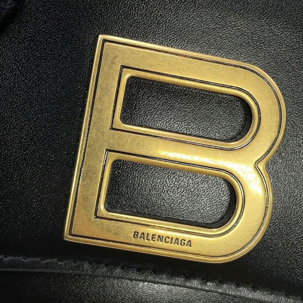 バレンシアガ 二つ折り財布 アワーグラス ミディアム ウォレット レザー 600211 BALENCIAGA 黒