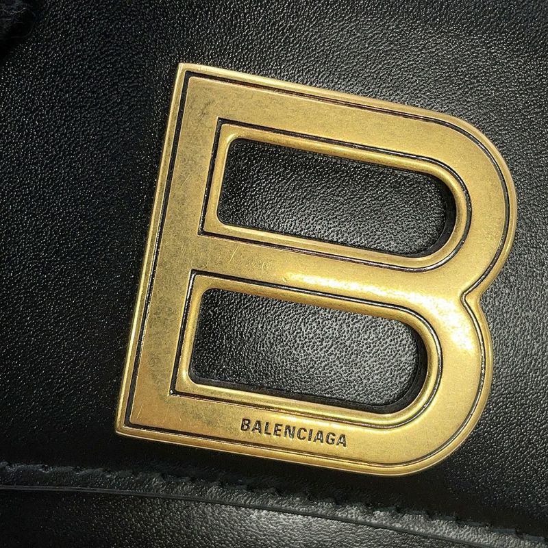 バレンシアガ 二つ折り財布 アワーグラス ミディアム ウォレット レザー 600211 BALENCIAGA 黒