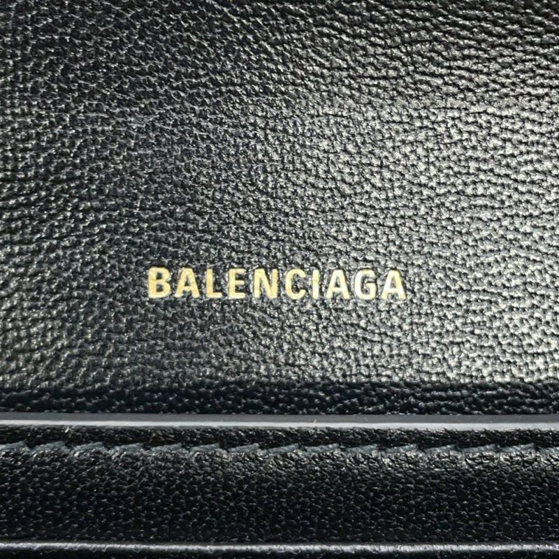 バレンシアガ 二つ折り財布 アワーグラス ミディアム ウォレット レザー 600211 BALENCIAGA 黒