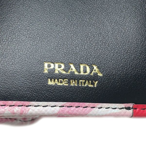 プラダ 三つ折り財布 花柄 レザー 1MH043 PRADA 財布 フラワー