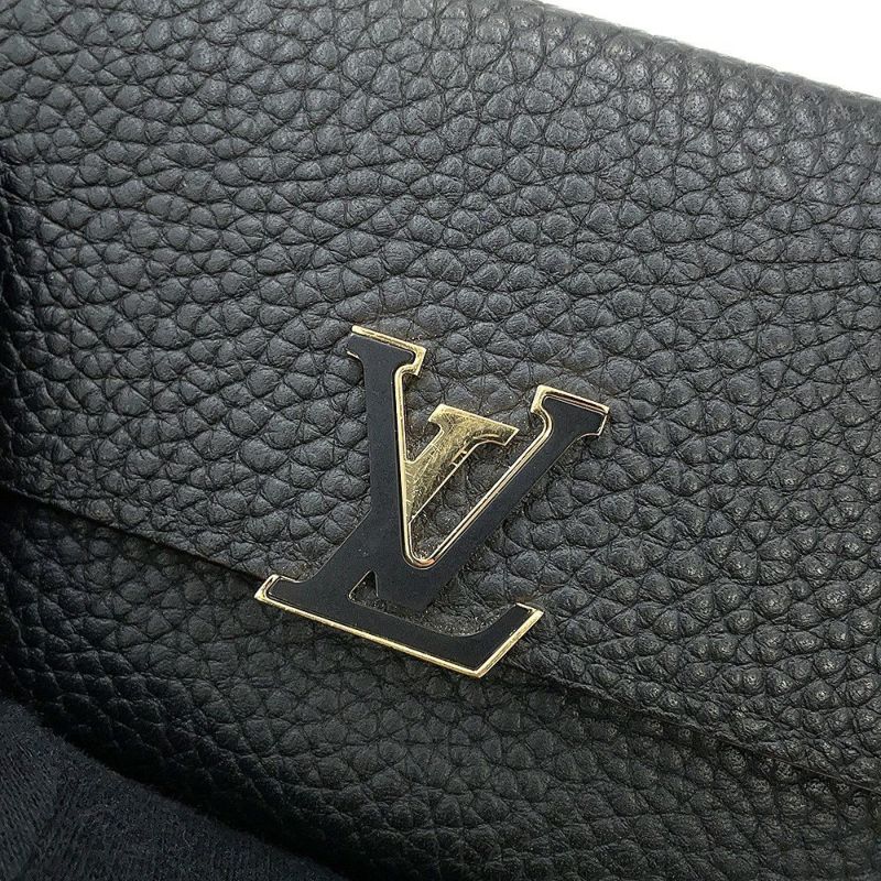 ルイヴィトン 三つ折り財布 トリヨンレザー ポルトフォイユ・カプシーヌ コンパクト M62157 LOUIS VUITTON 黒 ブラック