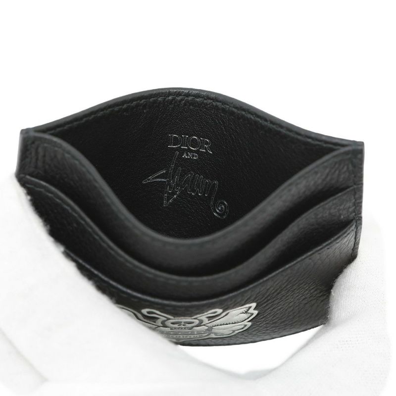 クリスチャン・ディオール カードケース ショーン・ステューシー コラボ ビー パッチ カードホルダー Christian Dior 黒