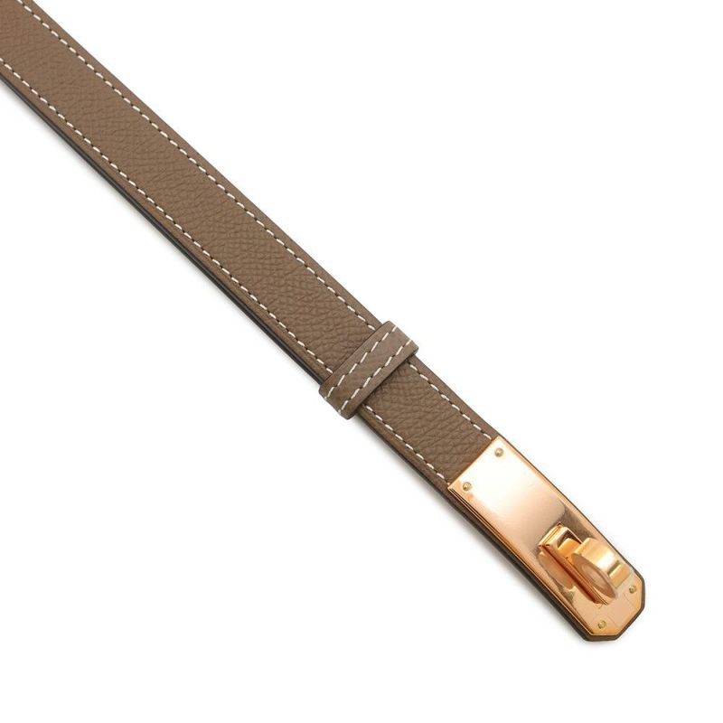 エルメス ケリーベルト 18 エトゥープ/ピンクゴールド金具 エプソン W刻印 HERMES べルト