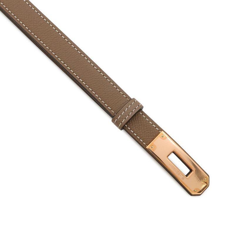 エルメス ケリーベルト 18 エトゥープ/ピンクゴールド金具 エプソン W刻印 HERMES べルト