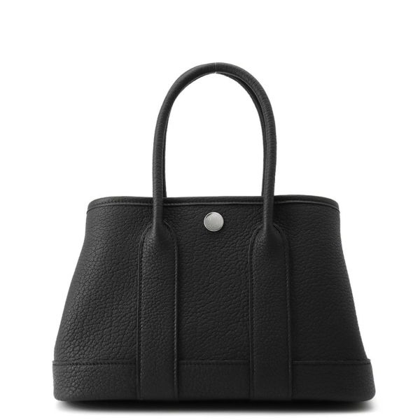 エルメス トートバッグ ネオ・ガーデン 23 ガーデンパーティ ブラック/シルバー金具 ネゴンダ K刻印 黒