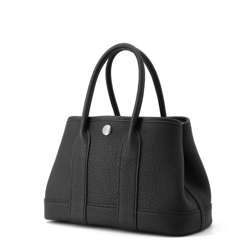 エルメス トートバッグ ネオ・ガーデン 23 ガーデンパーティ ブラック/シルバー金具 ネゴンダ K刻印 黒
