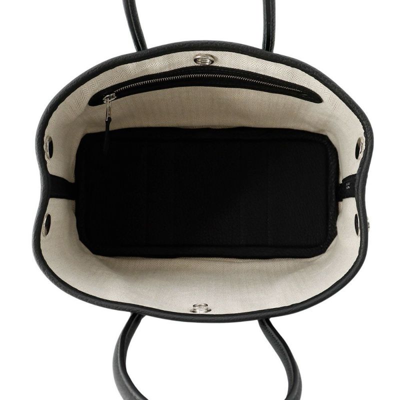 エルメス トートバッグ ネオ・ガーデン 23 ガーデンパーティ ブラック/シルバー金具 ネゴンダ K刻印 黒