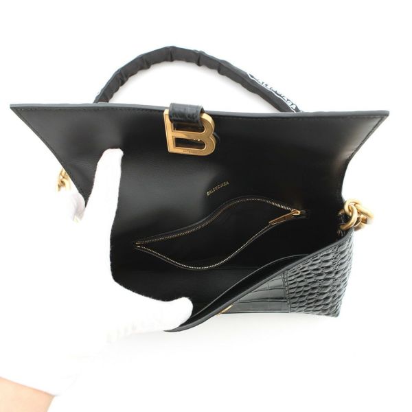 上品 バレンシアガ ショルダーバッグ DOWNTOWN XS クロコ型押し BALENCIAGA DOWNTOWN XS クロコ型押し ショルダーバッグ