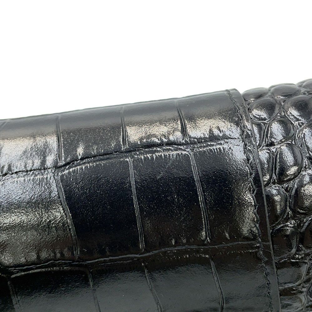 バレンシアガ チェーンショルダーバッグ ダウンタウン DOWNTOWN XS クロコ型押しレザー 689121 BALENCIAGA 黒