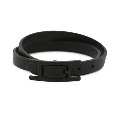 ■極美品■ HERMESビーアピ ドゥブルトゥール レザー ゴールド金具ブラック レザーブレスレット 《ビーアピ》 ドゥブルトゥール | Hermès