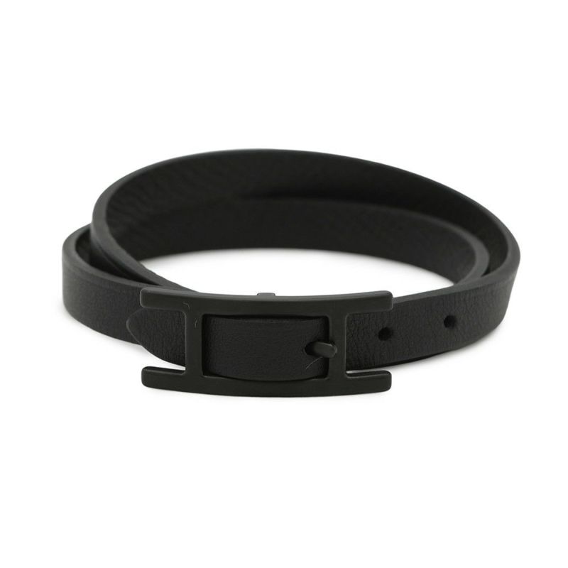 エルメス ブレスレット ビーアピ ドゥブルトゥール ブラック/ブラック金具 スイフト/エプソン サイズT4 黒