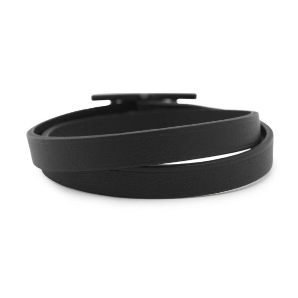 エルメス ブレスレット ビーアピ ドゥブルトゥール ブラック/ブラック金具 スイフト/エプソン サイズT4 黒
