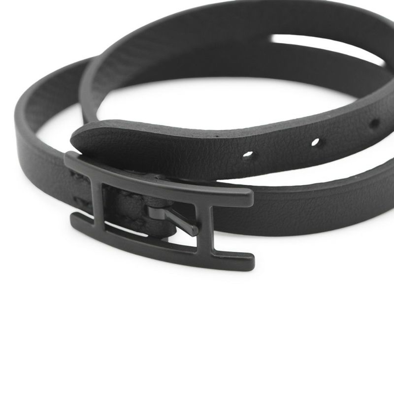エルメス ブレスレット ビーアピ ドゥブルトゥール ブラック/ブラック金具 スイフト/エプソン サイズT4 黒