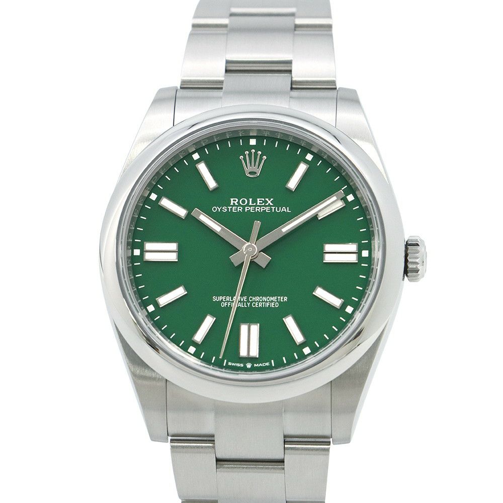 ロレックス オイスターパーペチュアル41 ランダムシリアル ルーレット 124300 ROLEX 腕時計 グリーン文字盤