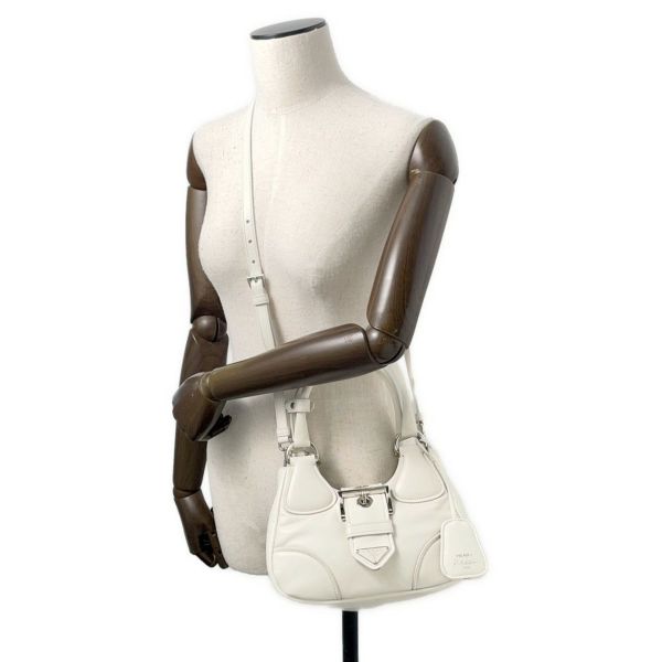 関税なし プラダ[PRADA] ムーンハンドバッグ 1BA381 プラダ ハンドバッグ ムーン ロゴ レザー 1BA381 PRADA バッグ