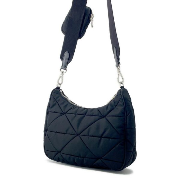プラダ ショルダーバッグ テスートキルト ナイロン キルティング 1BC151 PRADA バッグ ポーチ付き 黒