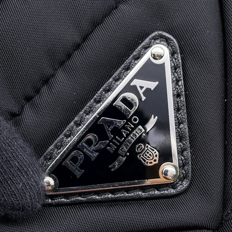 プラダ ショルダーバッグ テスートキルト ナイロン キルティング 1BC151 PRADA バッグ ポーチ付き 黒
