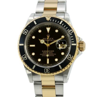 ロレックス サブマリーナ デイト コンビ SS/K18YGイエローゴールド E番 16613 ROLEX 腕時計 黒文字盤 安心保証
